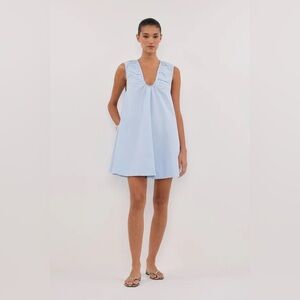 DISSH GABBY CORNFLOWER OVERSIZED COTTON MINI DRESS